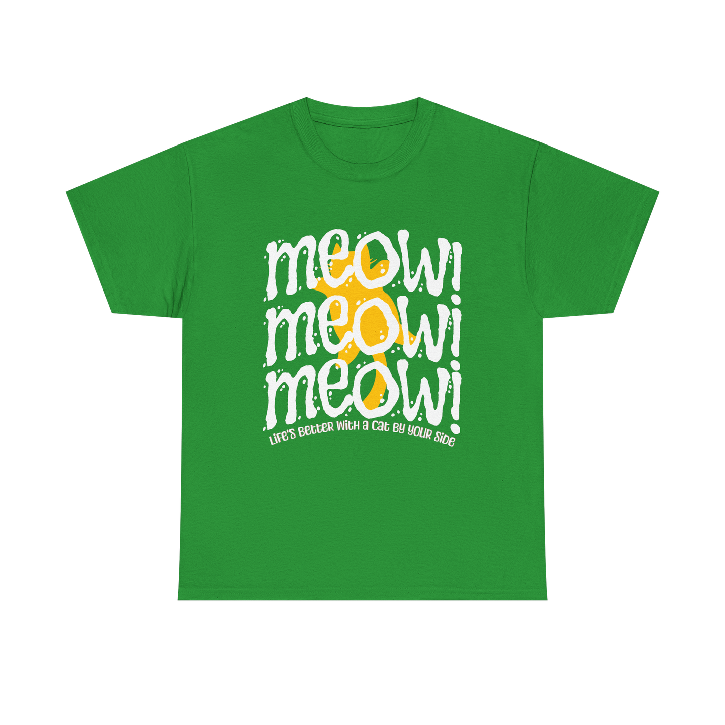 Triple Meow Tee - Regular Fit - Yellow Cat