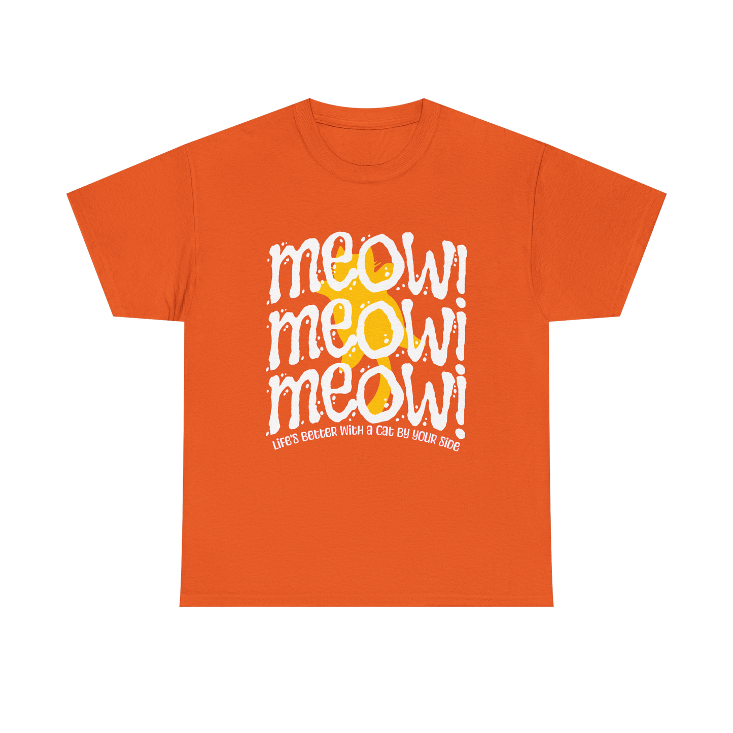 Triple Meow Tee - Regular Fit - Yellow Cat