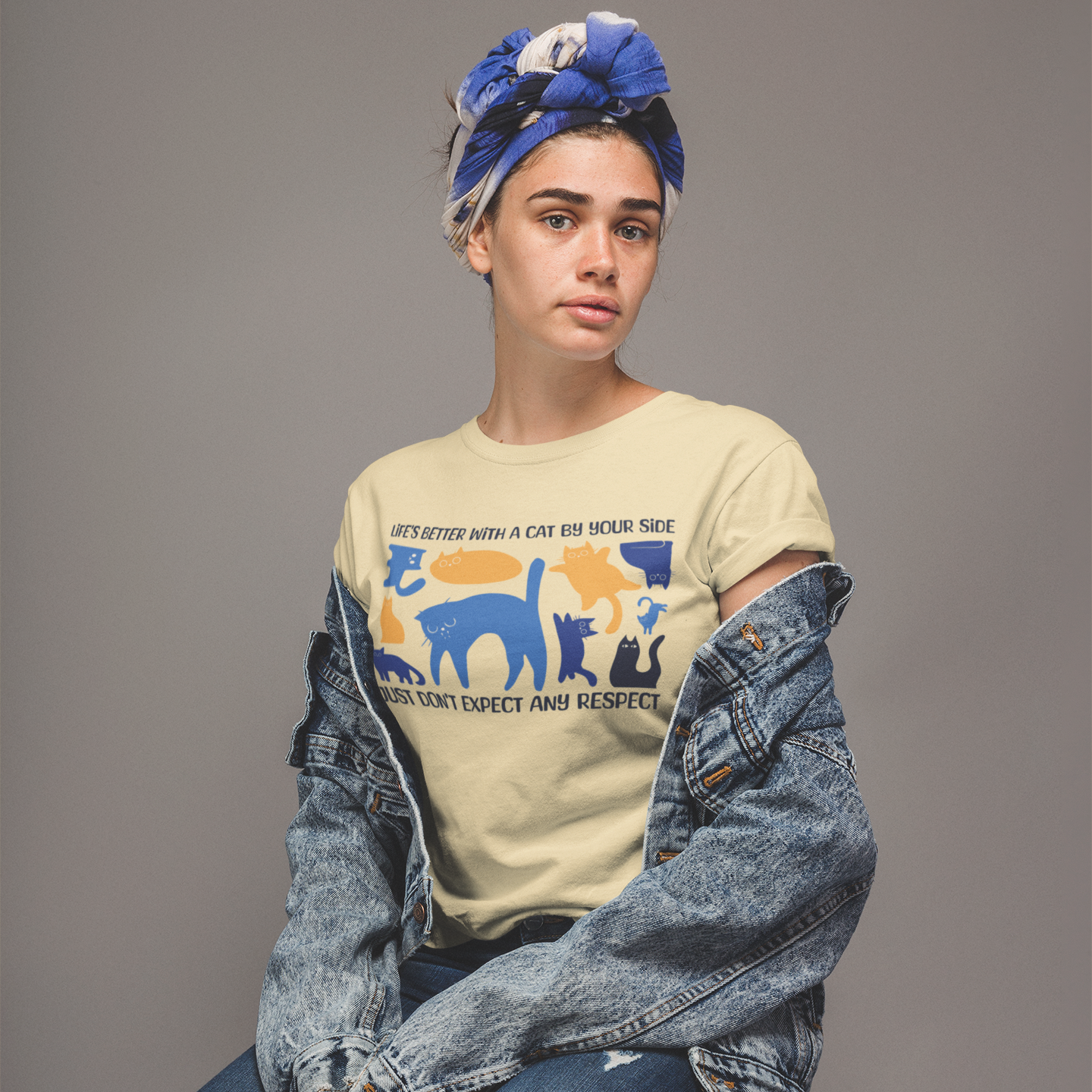 Life's Better With A Cat Tee - Regular Fit - Multi Color Cat