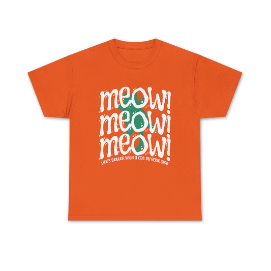 Triple Meow Tee - Regular Fit - Green Cat