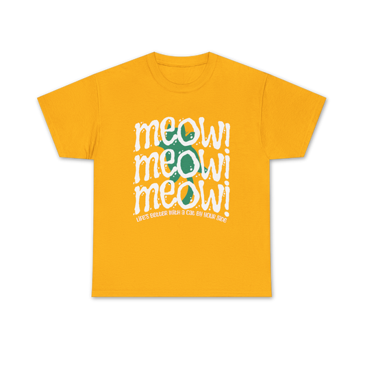 Triple Meow Tee - Regular Fit - Green Cat