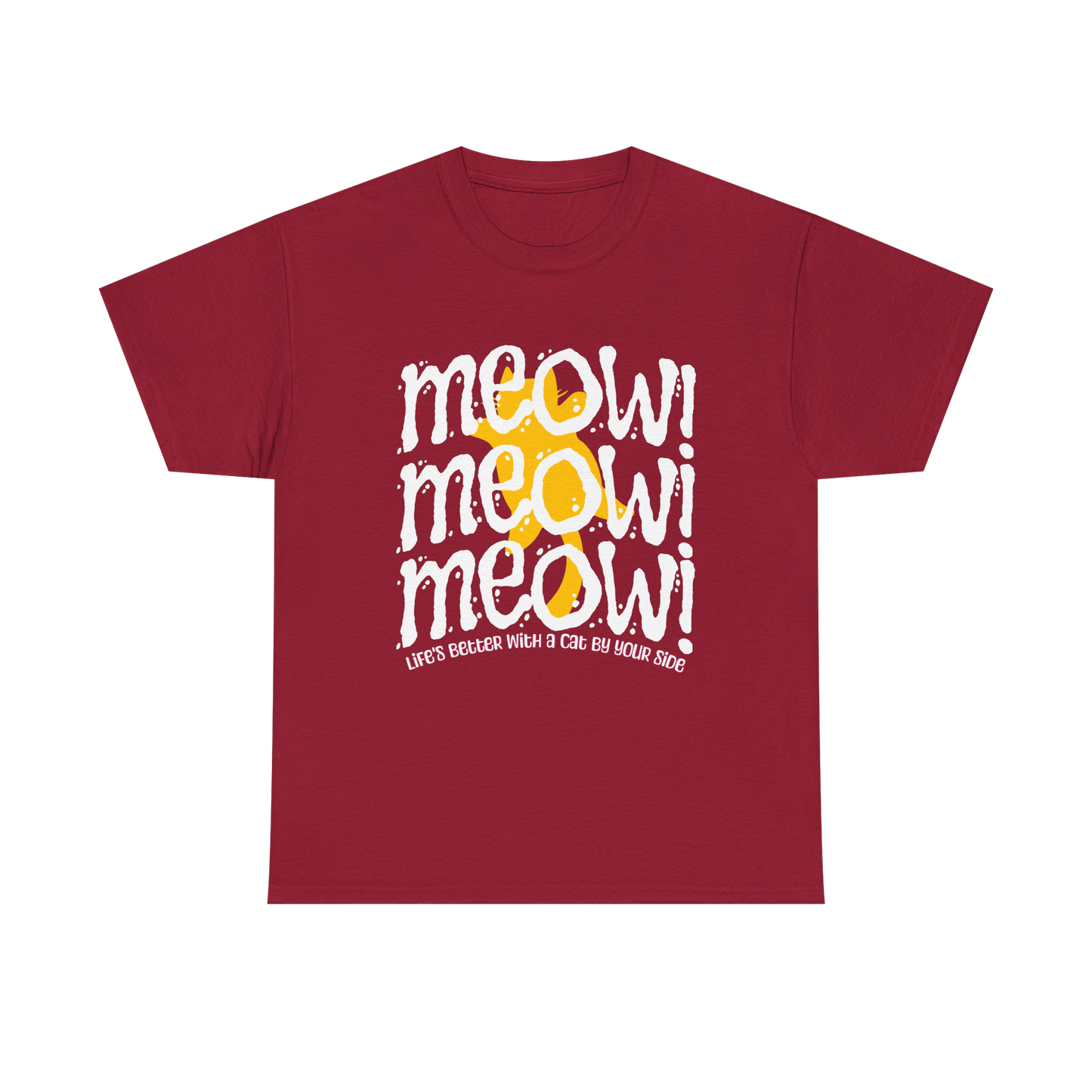 Triple Meow Tee - Regular Fit - Yellow Cat
