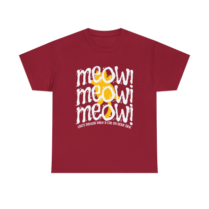 Triple Meow Tee - Regular Fit - Yellow Cat