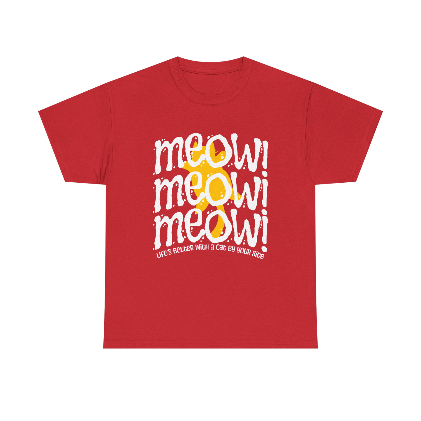Triple Meow Tee - Regular Fit - Yellow Cat