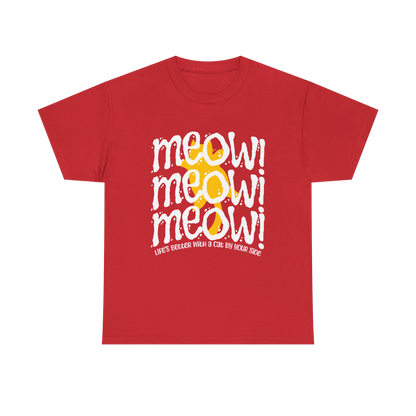 Triple Meow Tee - Regular Fit - Yellow Cat