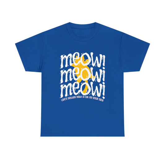 Triple Meow Tee - Regular Fit - Yellow Cat
