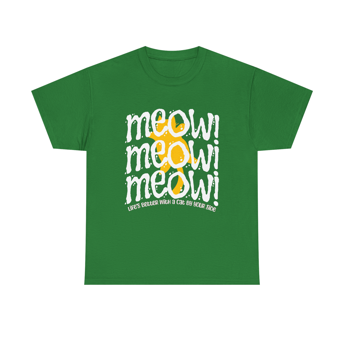 Triple Meow Tee - Regular Fit - Yellow Cat