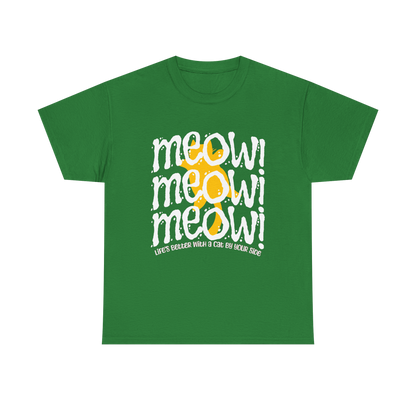 Triple Meow Tee - Regular Fit - Yellow Cat