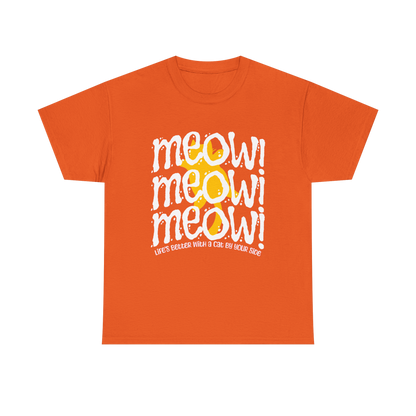 Triple Meow Tee - Regular Fit - Yellow Cat
