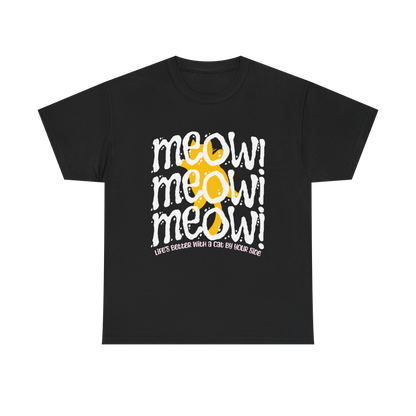 Triple Meow Tee - Regular Fit - Yellow Cat