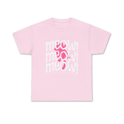 Triple Meow Tee - Regular Fit - Pink Cat