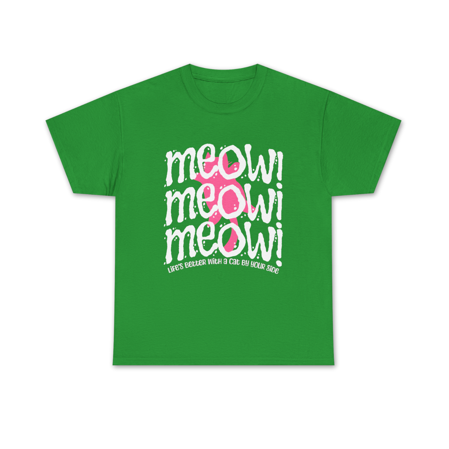 Triple Meow Tee - Regular Fit - Pink Cat