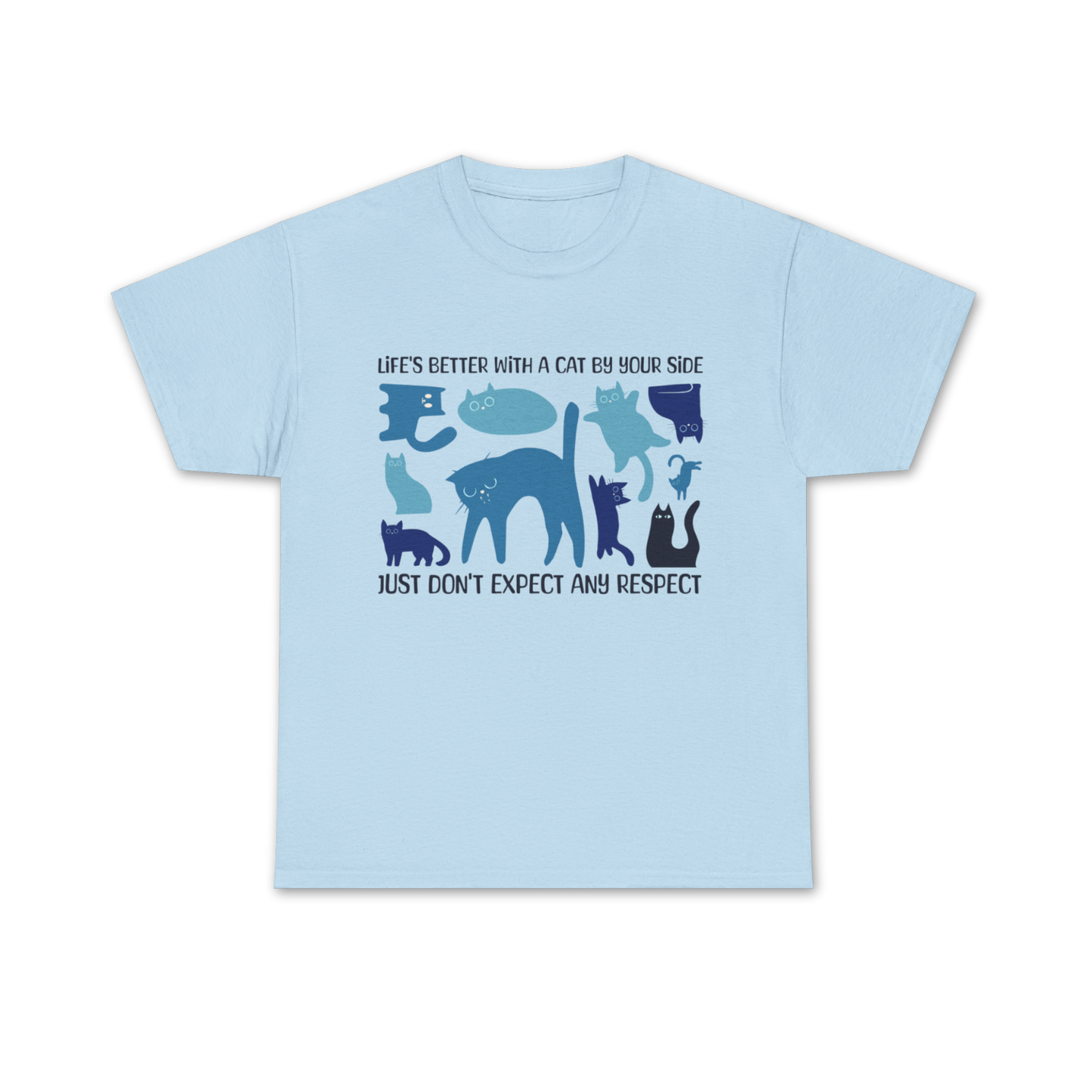 Life's Better With A Cat Tee - Regular Fit - Multi Blue Cat