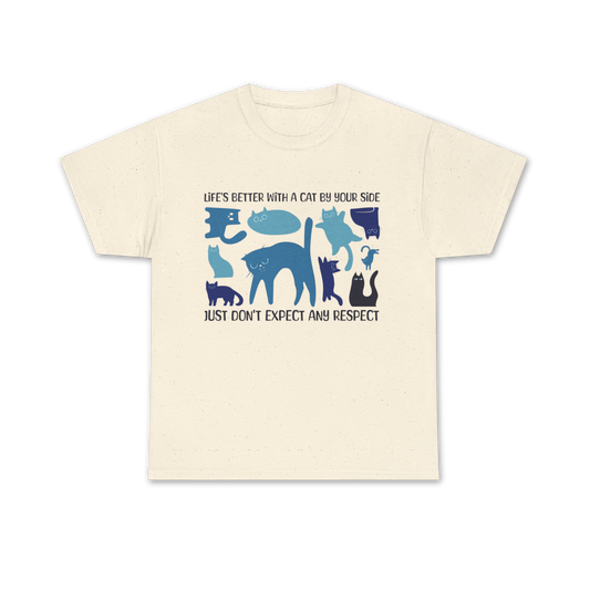 Life's Better With A Cat Tee - Regular Fit - Multi Blue Cat