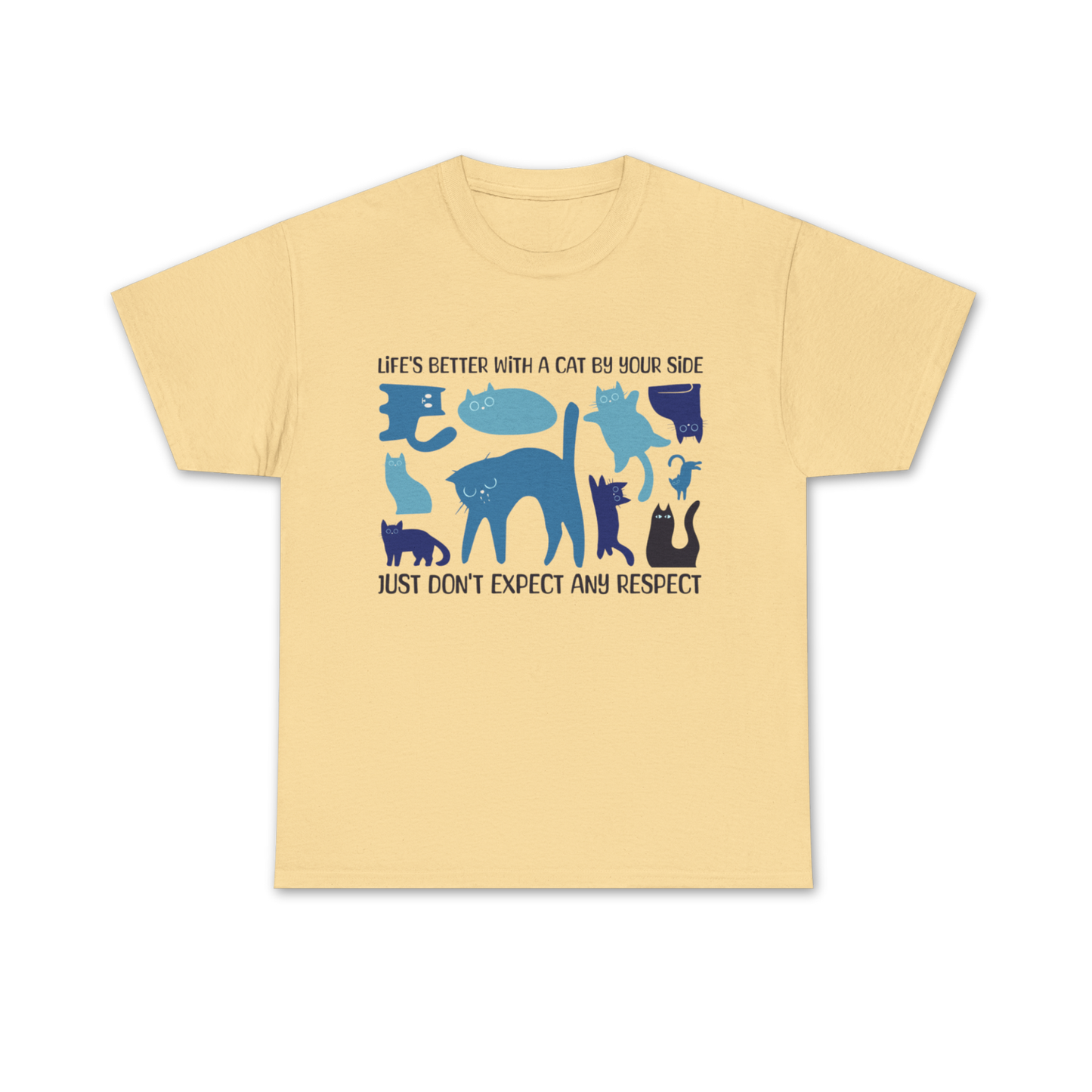 Life's Better With A Cat Tee - Regular Fit - Multi Blue Cat