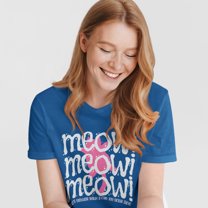Triple Meow Tee - Regular Fit - Pink Cat