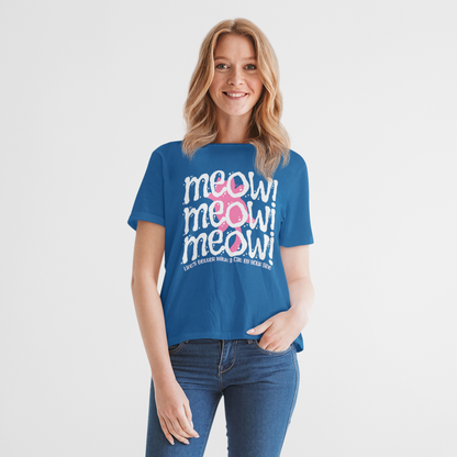 Triple Meow Tee - Regular Fit - Pink Cat